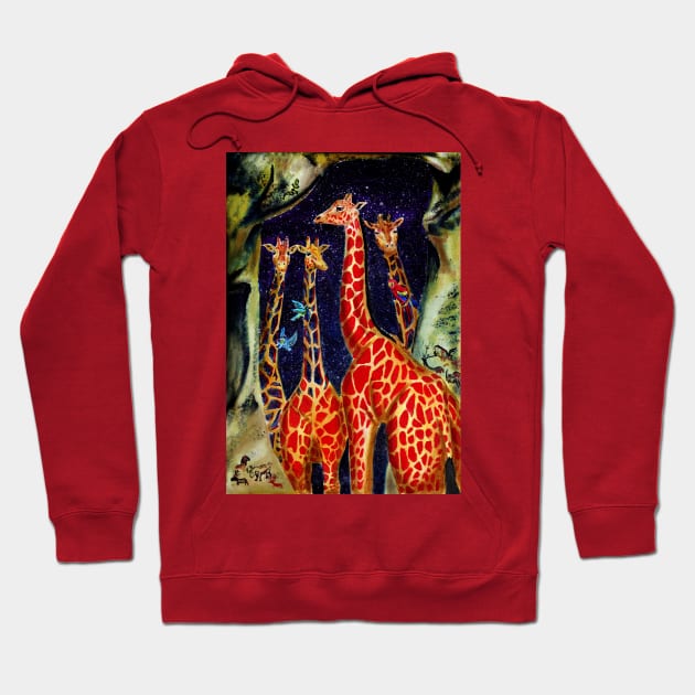 jiraffe cave Hoodie by Bertoni_Lee